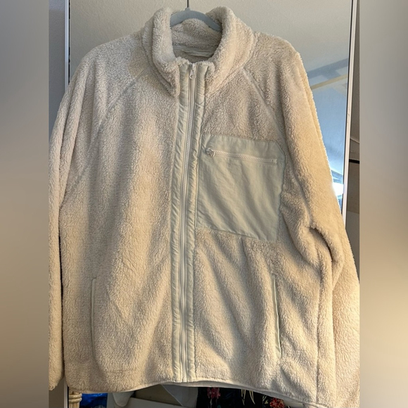 NEW Ultra Soft Cream Goodfellow & Co. Men's Sherpa Fleece Jacket L - Picture 1 of 5